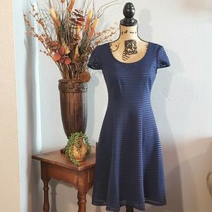 London Style Navy Blue Flare Dress